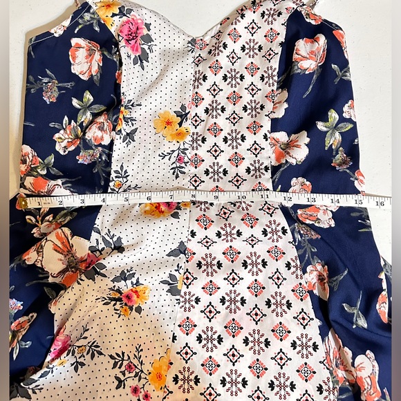 Mlle Gabrielle Dress Women High Low Mixed Print Maxi Size M - Picture 11 of 13